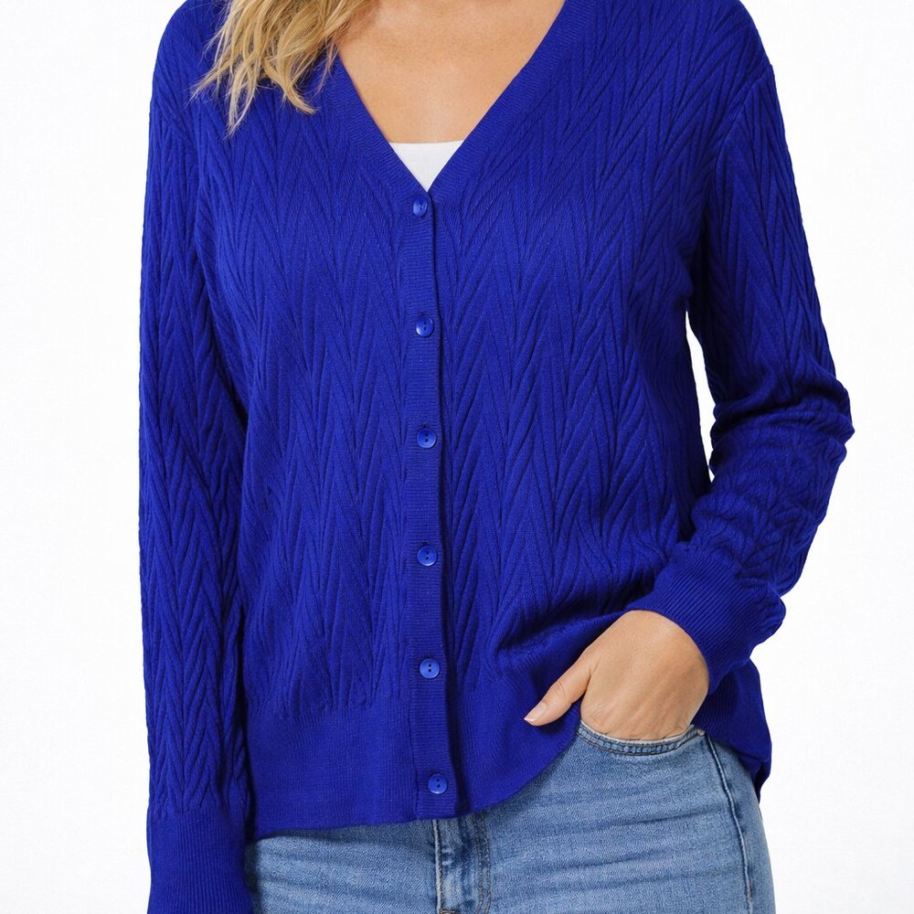 *NWT* Huuloo Blue Knit Cardigan Sweater | XXL | Button Front | Long Sleeve‎